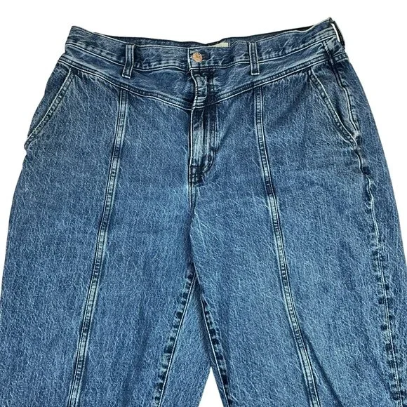 Madewell Balloon Jeans Womens 32 High Rise Relaxed Fit Cotton Denim Blue - Picture 3 of 11